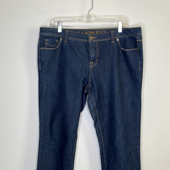 Lands' End Blue Denim Straight Leg Jeans - Picture 3 of 10
